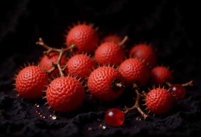 Cluster of Red Rambutan Fruits