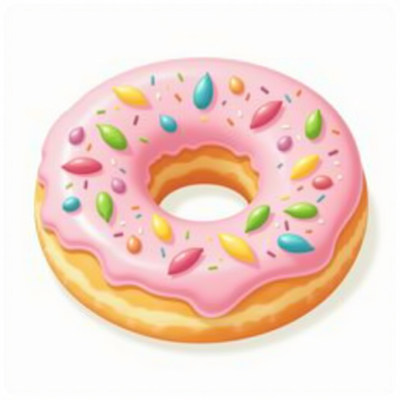 Pink Donut with Sprinkles