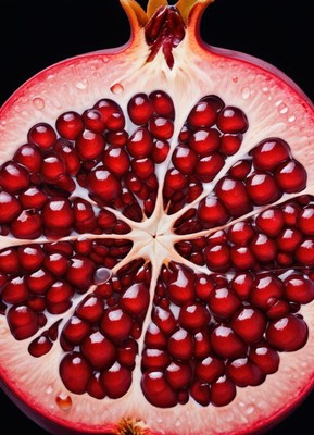 Cut Pomegranate with Arils