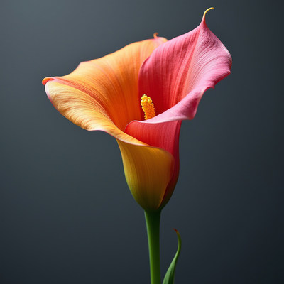 Vibrant calla lily blossom in stunning colors