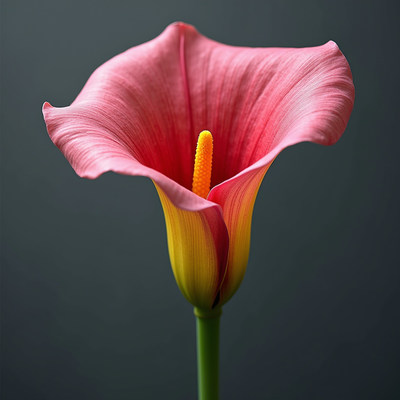 Elegant pink and yellow flower in a minimalist setting