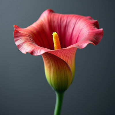 Decorative flower in vibrant red and yellow hues