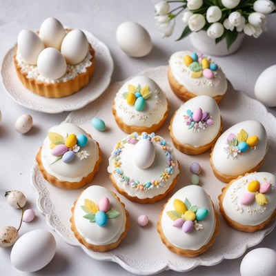 Delightful easter pastries adorned with pastel decor