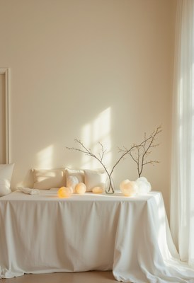 Soft natural light in a minimalist interior space