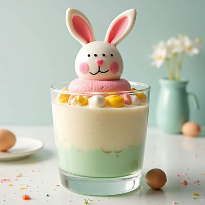 Sweet dessert featuring a bunny for spring celebration