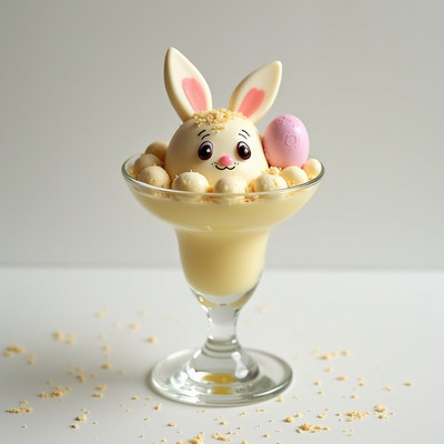 Creative dessert with bunny design for festive occasions