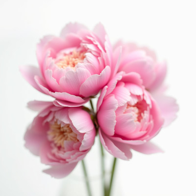 Delicate pink flowers arranged beautifully in a vase