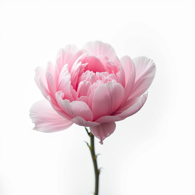 Beautiful pink peony flower blooming in natural light