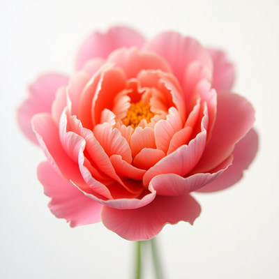 Pink peony flower in full bloom on a light background