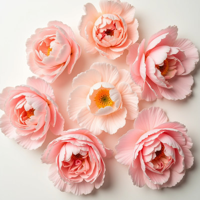 Beautiful pink peonies arranged in a cluster
