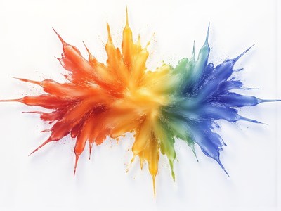 Dynamic color splash creating vibrant abstract art