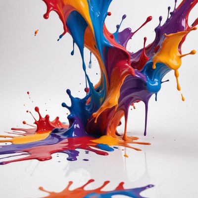 Colorful paint splash creating dynamic art display