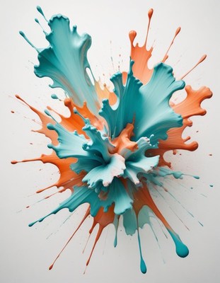 Colorful paint splash creates dynamic art display