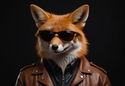 Fox character wearing sunglasses in stylish outfit