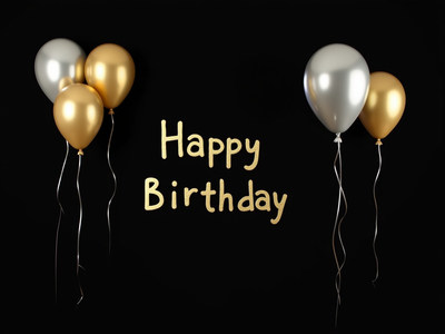 Celebrate with golden balloons for a birthday party