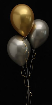 Colorful metallic balloons for a festive celebration