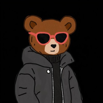 Cool bear character in trendy attire with sunglasses