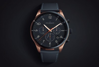 Stylish wristwatch with bronze and black design features