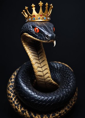 Jeweled serpent against dark backdrop
