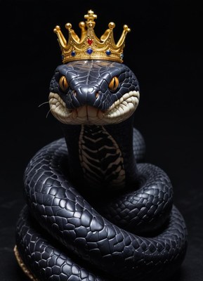 Snake wearing a crown as a symbol of power