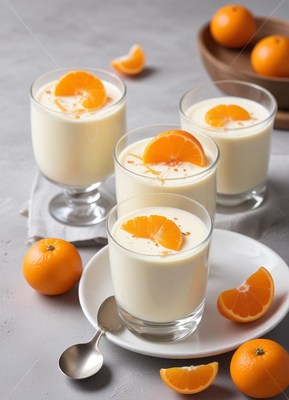 Delicious citrus desserts served in elegant glasses