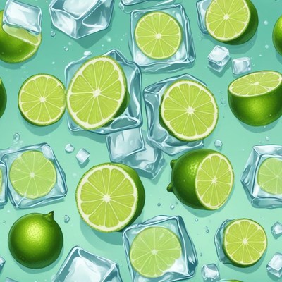 Lime slices and ice cubes create a cool vibe