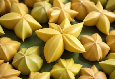 Colorful star-shaped decorations in vibrant yellow tones