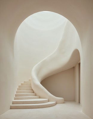 Elegant spiral staircase in modern architectural design