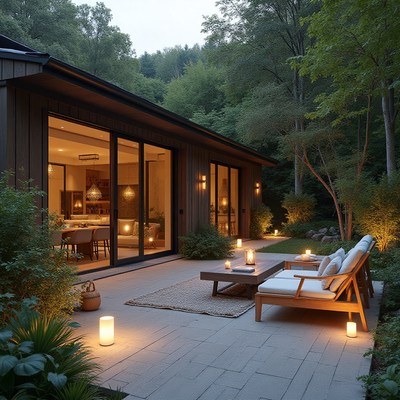 Evening relaxation in a cozy outdoor living space