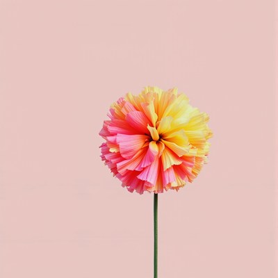 Pink and yellow flower on a soft background