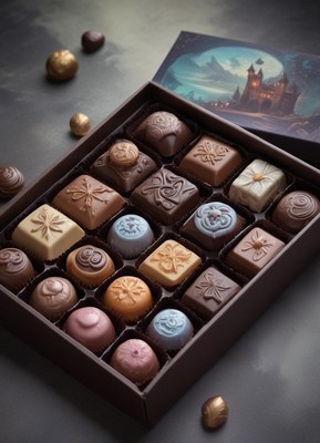 Exquisite assortment of chocolates in a luxury box