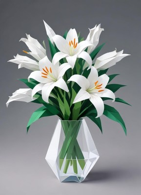 Elegant white lilies in a modern vase arrangement