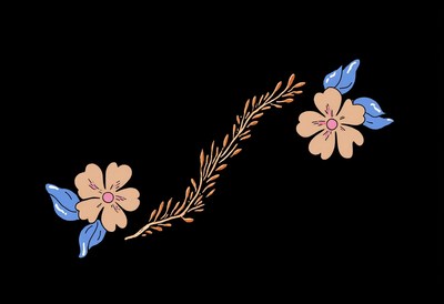 Floral design featuring pastel flowers and leaves