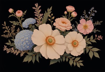 Flower arrangement on dark background