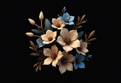 Delicate flowers on a dark backdrop