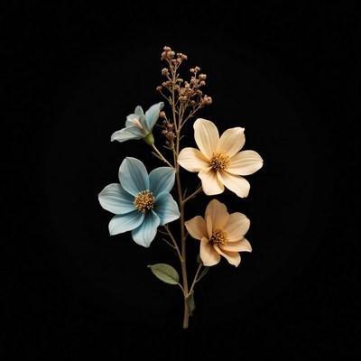 Elegant dried flowers against a dark background