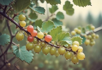 Fresh berries on a branch in soft light