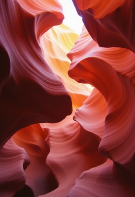Stunning patterns of light in antelope canyon
