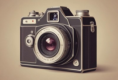 Classic camera with intricate details on display