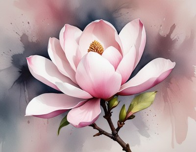 Beautiful magnolia blossom in soft pastel colors