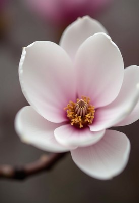 Beautiful pink magnolia flower in spring bloom