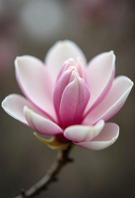 Beautiful magnolia flower blooming in spring garden