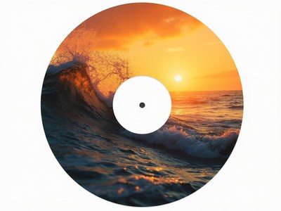 Sunset waves capture ocean beauty at golden hour