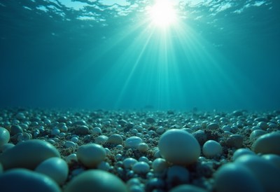 Bubbles and light create a magical underwater view