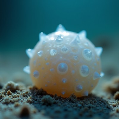 Curious ocean creature resting on ocean floor