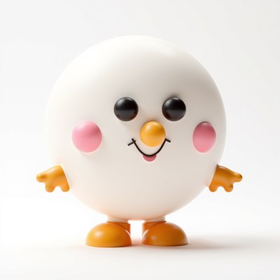 Cute cartoon character with round shape and playful features