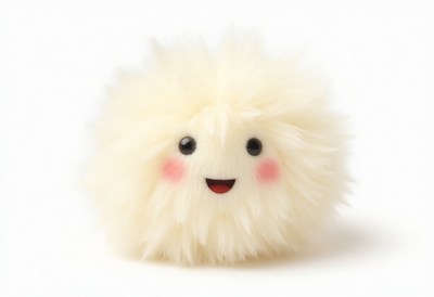 Fluffy decorative character with friendly expression