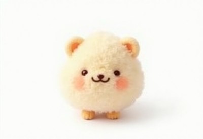 Cute fluffy animal figure on a white background