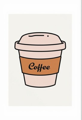 Coffee cup illustration with a minimalistic design