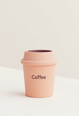 Ceramic coffee cup on a minimal background